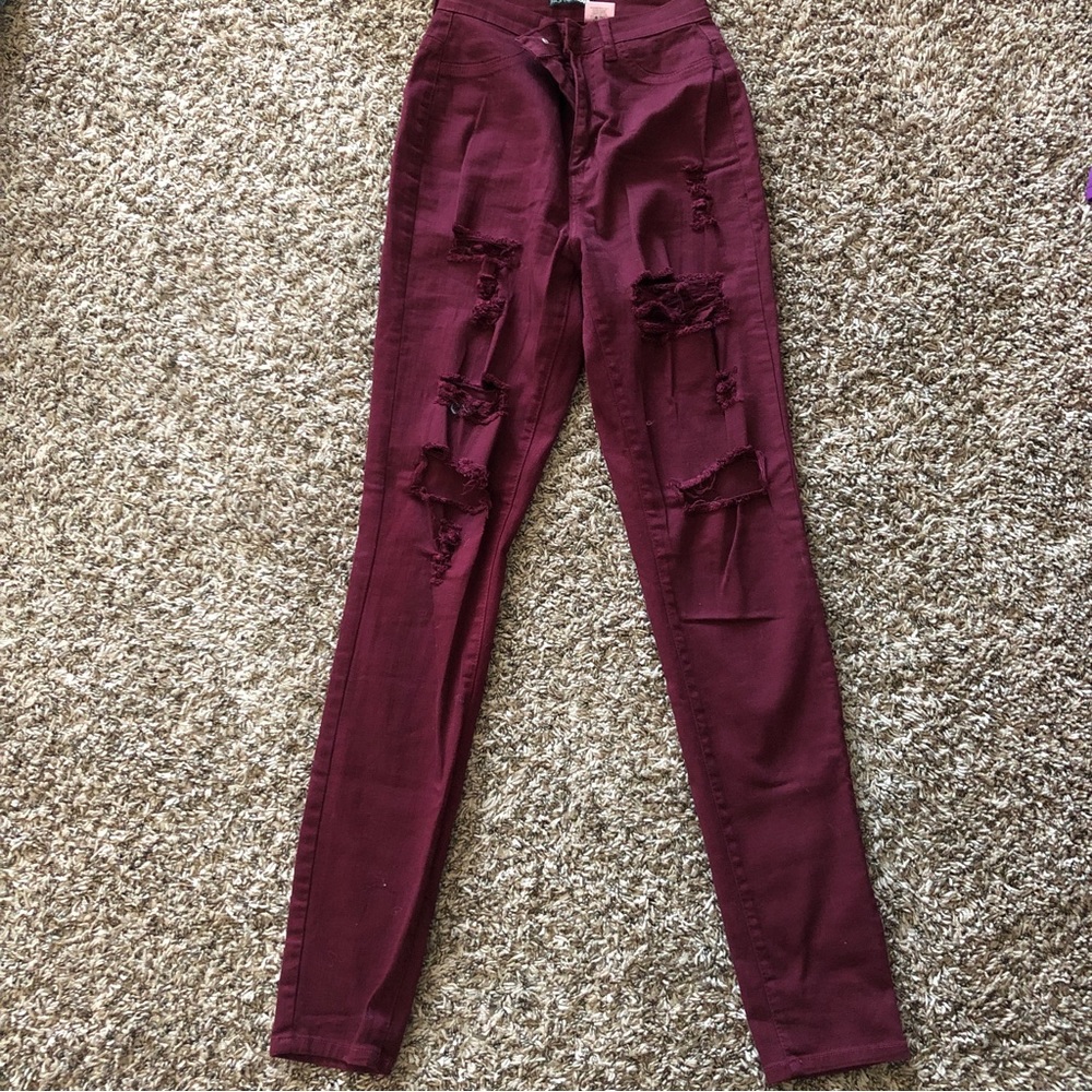 Burgundy Fashionnova jeans